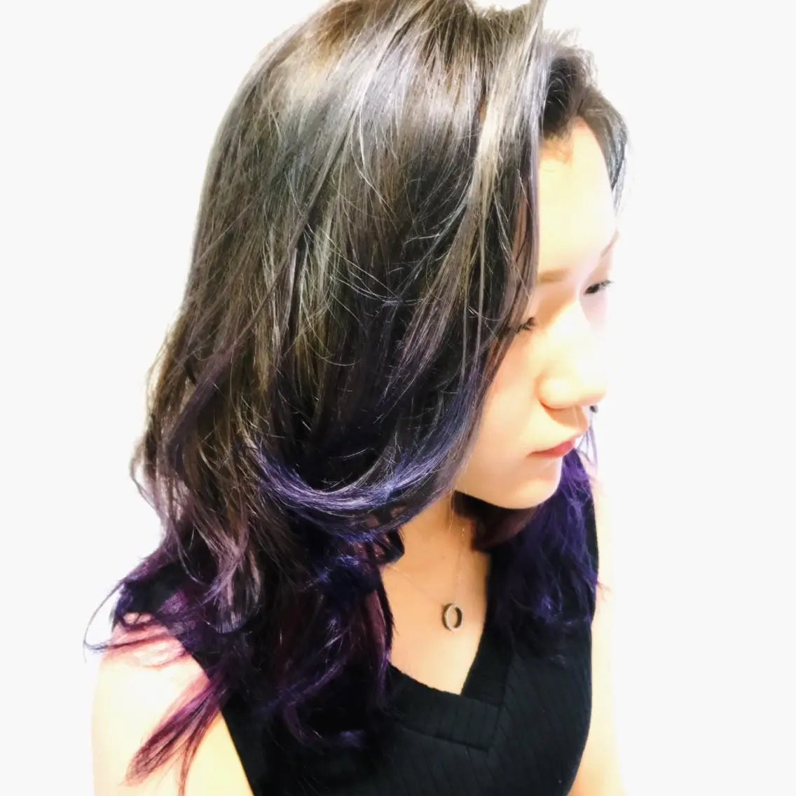 ロング かきあげバング 長谷川 誠志のヘアスタイル