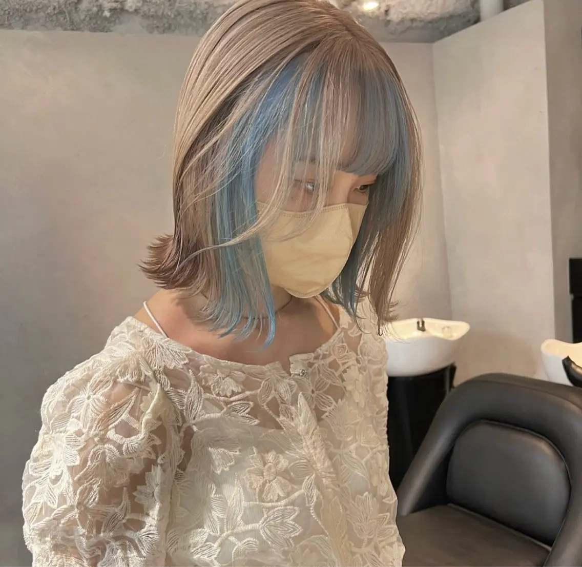 ミディアム カラー カラー特化/ブリーチ 梅田中崎町/あかりのヘアスタイル