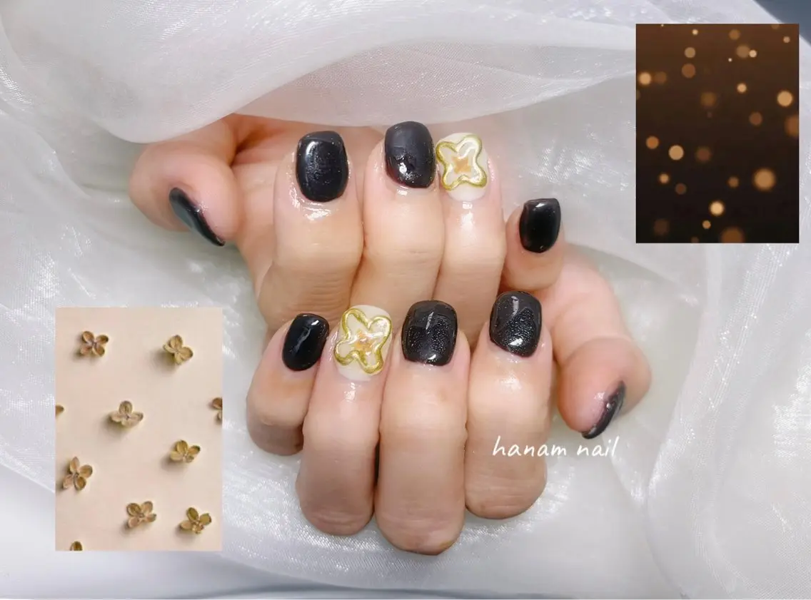 ネイル ハンドネイル hanam nail 🌿🩵ハナムネイルのネイルデザイン