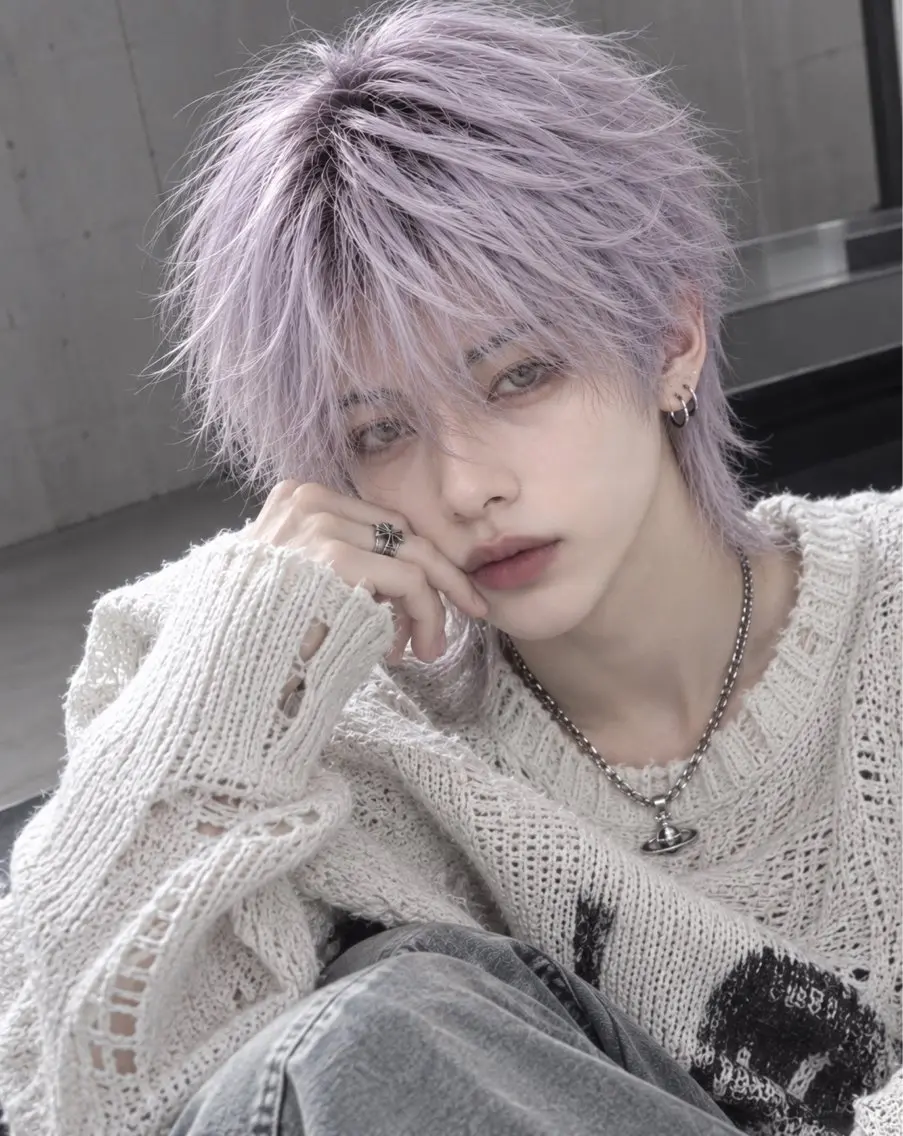 ショート カラー メンズ メンズブリーチ メンズハイトーン メンズ韓国風 ブリーチ 透明感カラー ヘアカラー メンズ韓国系カラー /YUTAのヘアスタイル