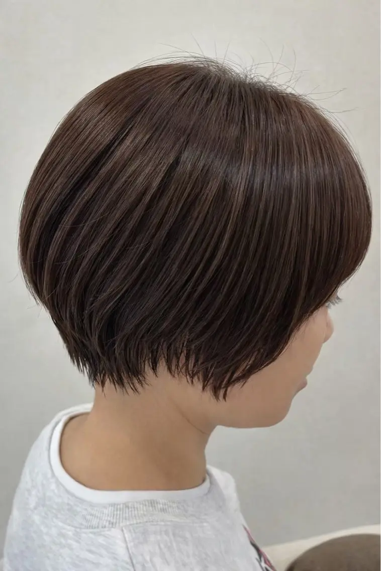ショート カット センターパート 韓国ヘア・綾也のヘアスタイル