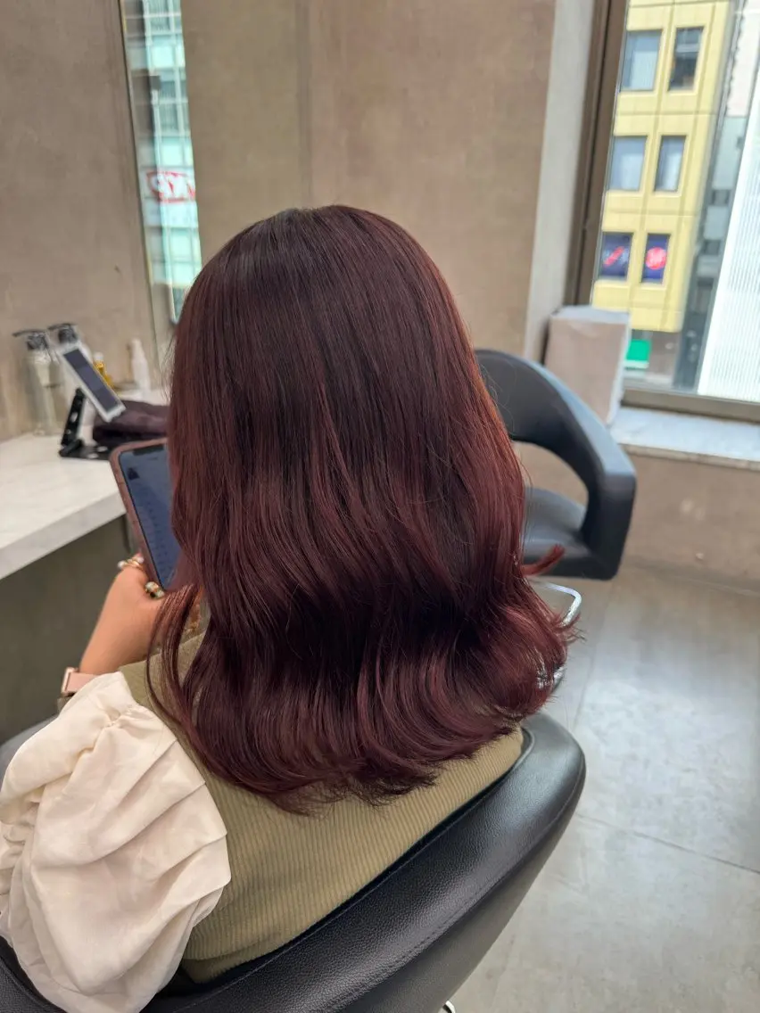 セミロング カラー パーマ ヘアアレンジ メンズ キッズ 韓国系🇰🇷🩶 艶暗髪/MEIのヘアスタイル