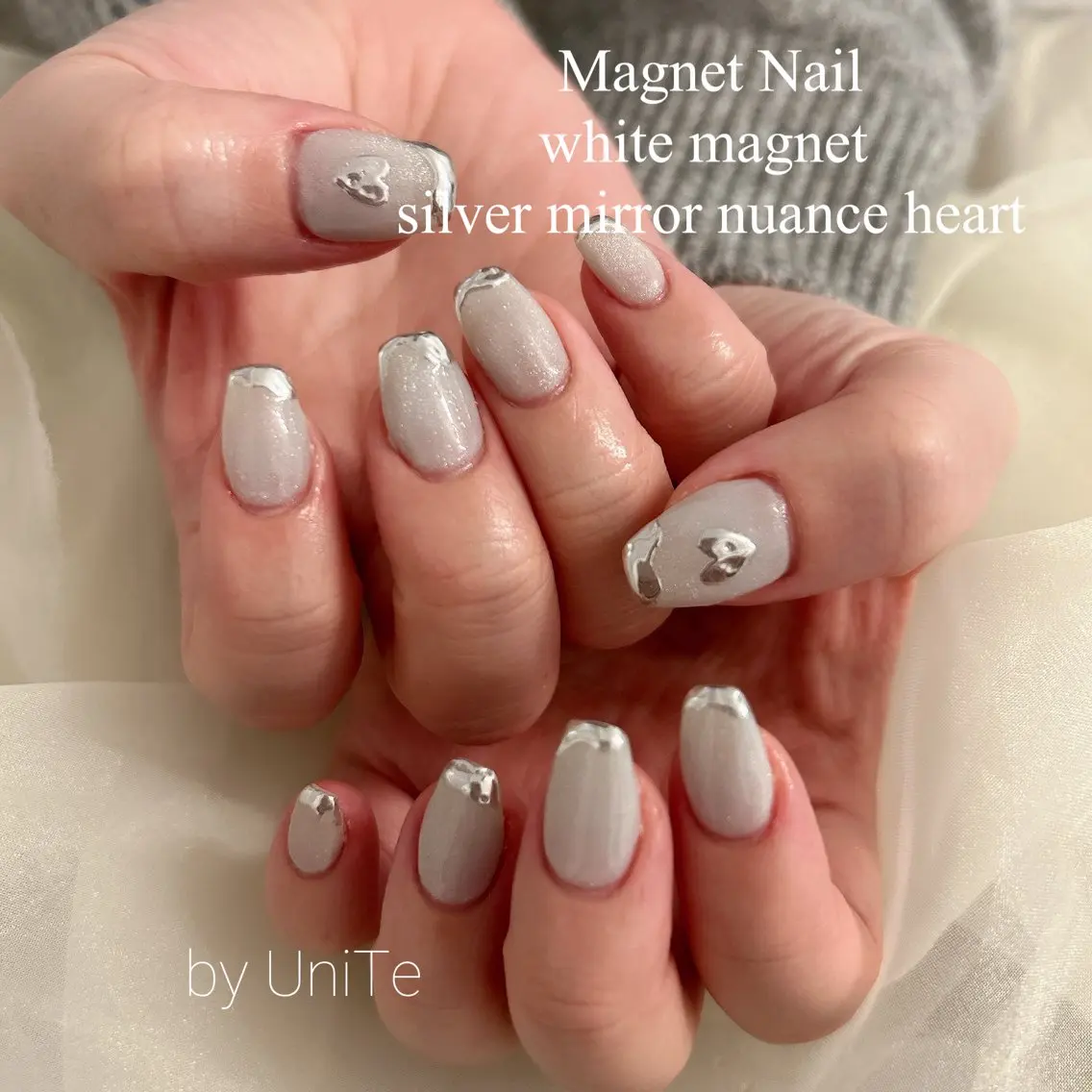 ネイル 韓国ネイル マグネットネイル ミラーネイル ぷっくりネイル シンプルネイル Momo nailsalonのネイルデザイン