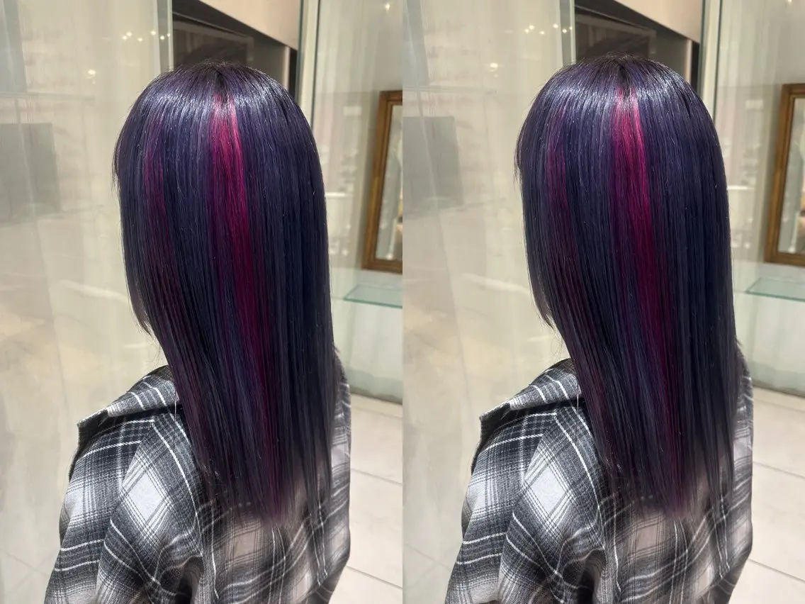 ロング カラー ブリーチ ケアブリーチ デザインカラー ダブルカラー 半田 陽菜のヘアスタイル