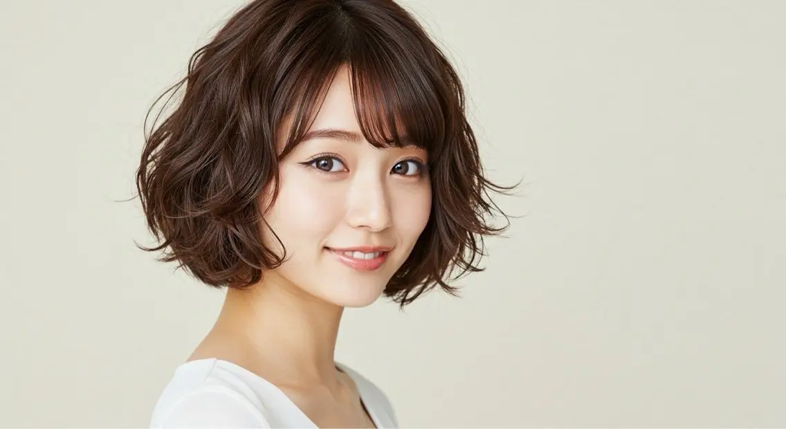 ショート カラー パーマ ブラウンカラー ココアブラウン カット ヘアカラー パーマ トリートメント 島岡 茉生のヘアスタイル