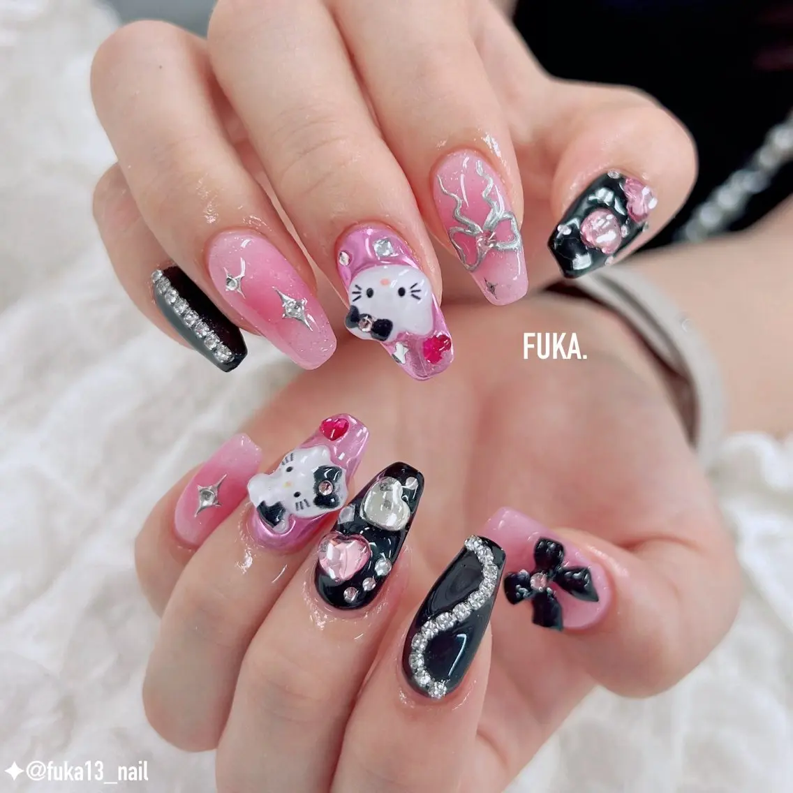 ネイル ハート 韓国ネイル リボン Nail♡Fuka. /6月予約受付中のネイルデザイン
