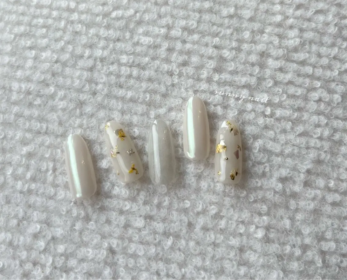 ネイル オーロラネイル ジェルネイル ミラーネイル パラジェル sunny nailのネイルデザイン