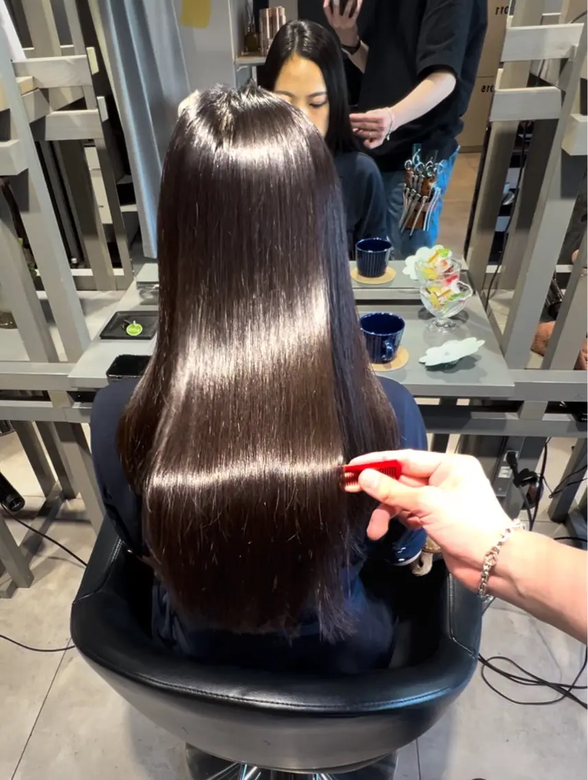 ロング カット トリートメント 恵比寿韓国レイヤー× 艶透明感カラー大場のヘアスタイル