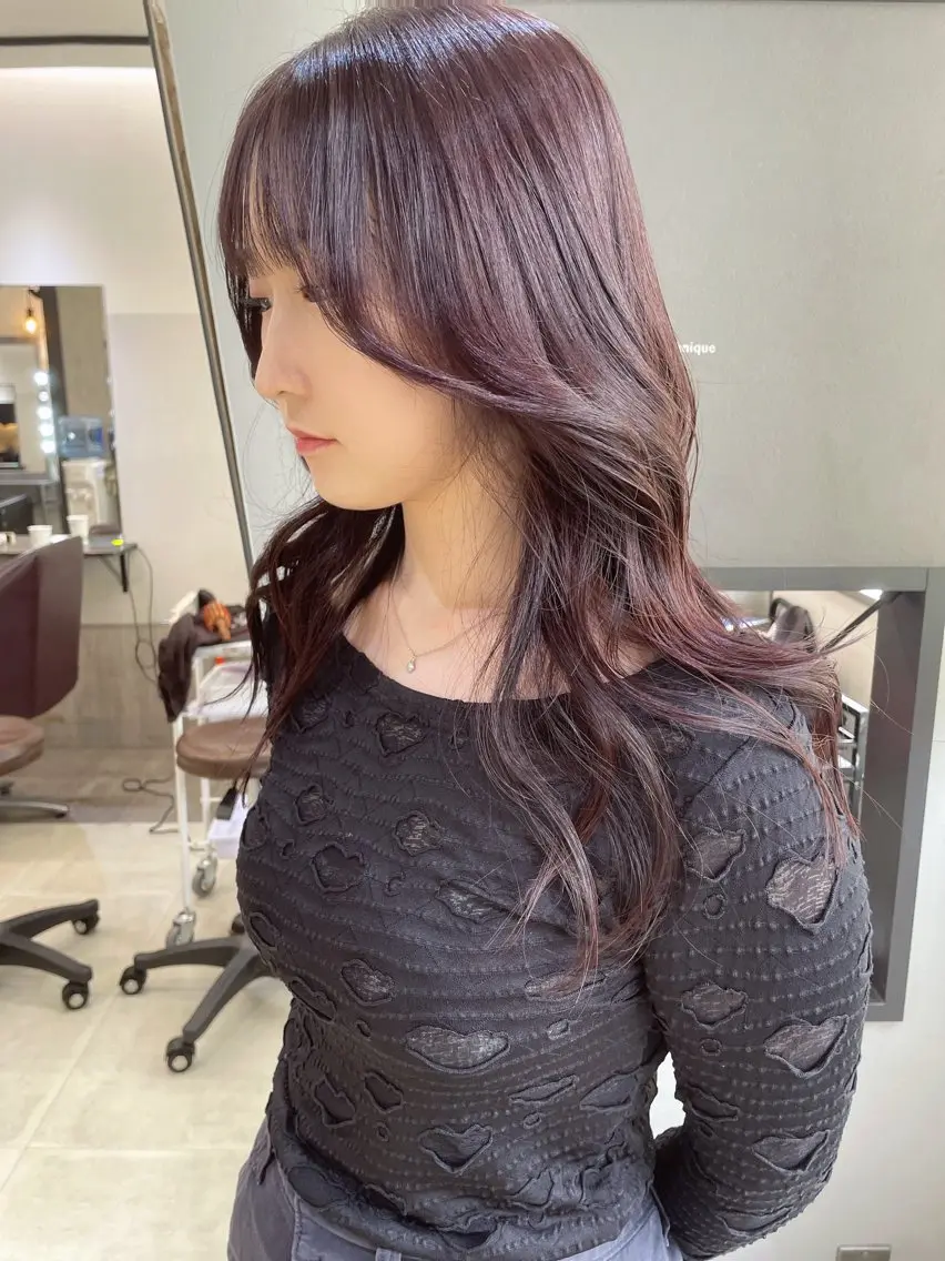 ロング カラー ラベンダーカラー レイヤーカット AIRI layer cut hairのヘアスタイル