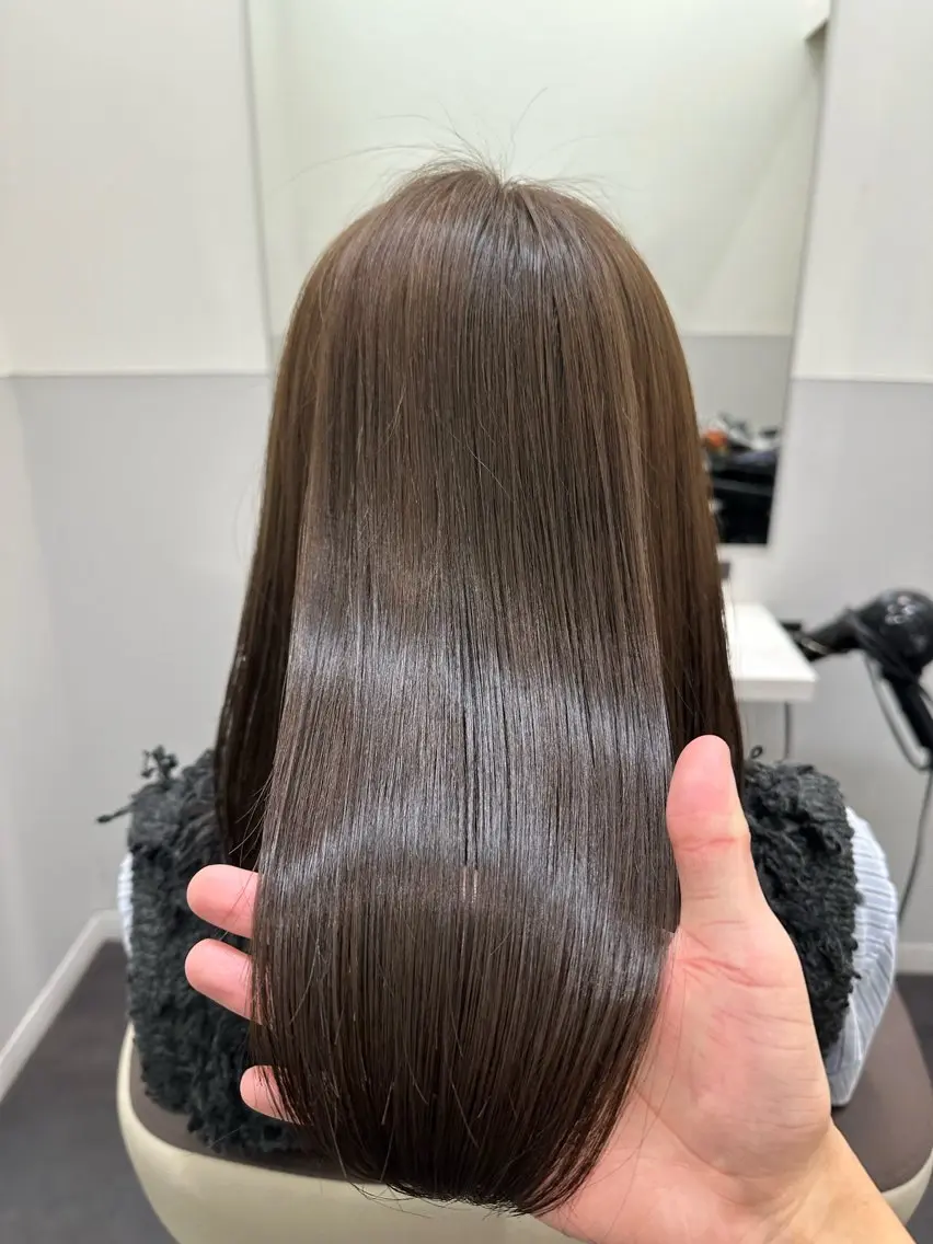 セミロング カラー ベージュカラー ブリーチ 透明感カラー グレージュ ブリーチなしカラー カット ヘアカラー トリートメント 【美髪矯正 /髪質改善】RINのヘアスタイル