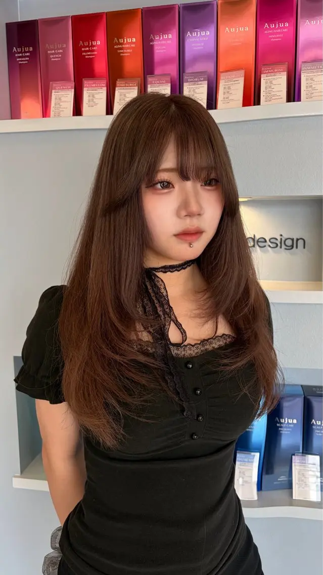 ロング カラー カット ヘアカラー 🎀透明感カラー /ケアブリーチ🎀のヘアスタイル