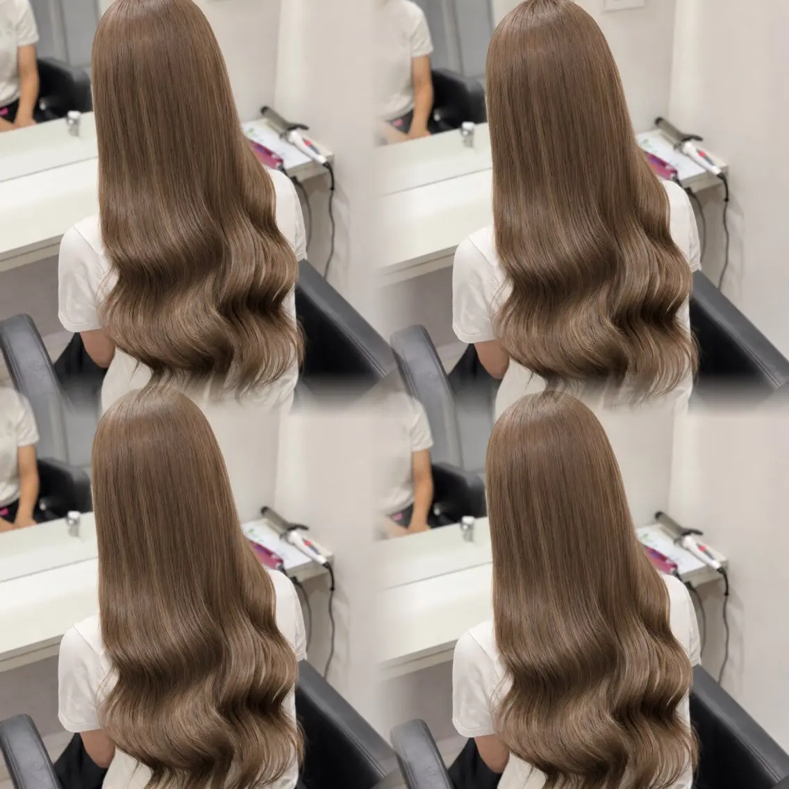 ロング カラー ヘアカラー トリートメント 🦋REISA🦋 エクステ×ハイトーンのヘアスタイル
