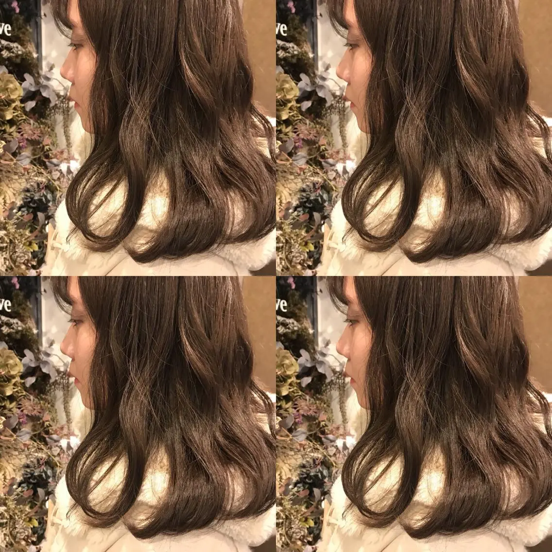 ミディアム カラー カット ヘアカラー トリートメント 小栗 麻衣のヘアスタイル