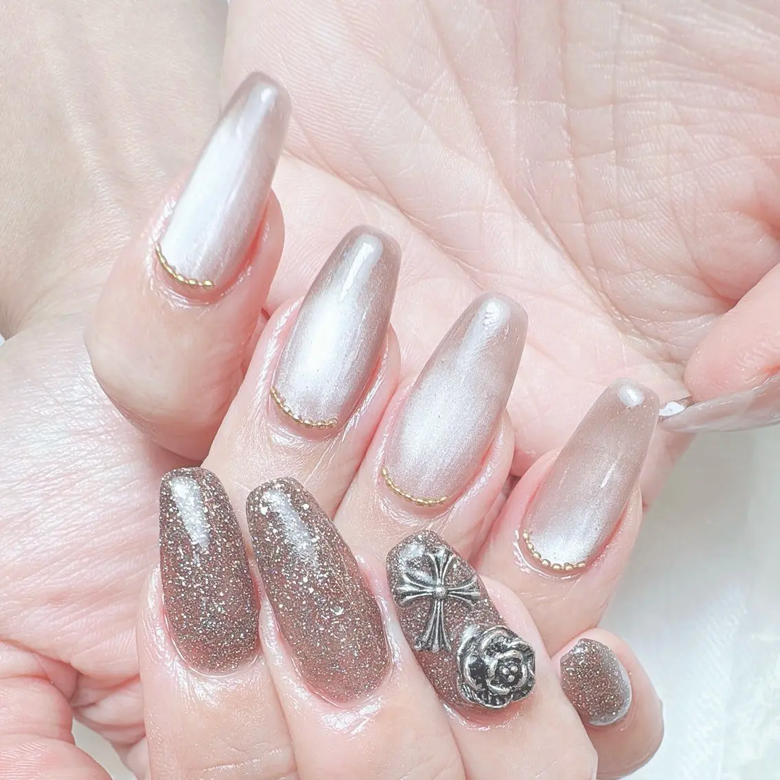 ネイル 長さ出し マグネットネイル ワンカラーネイル スカルプネイル Onason nailのネイルデザイン