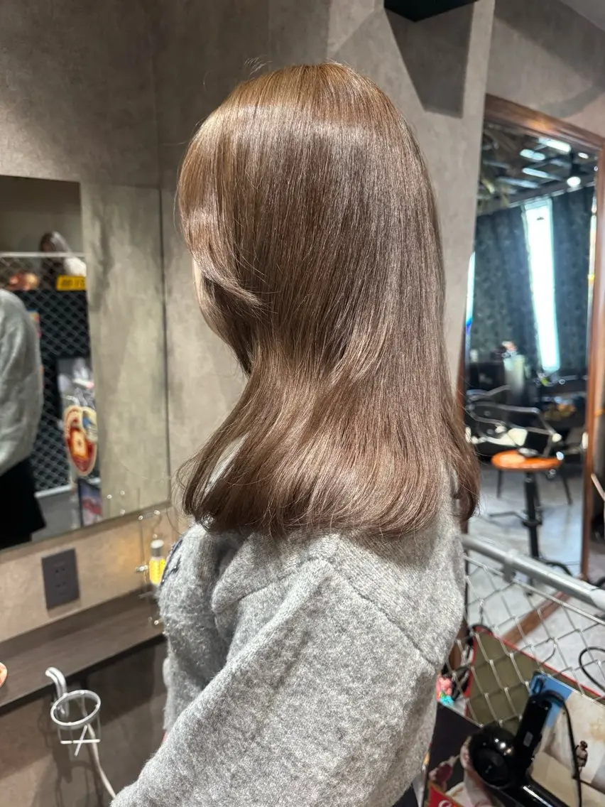 セミロング カラー パーマ ヘアアレンジ メンズ ヘアカラー 心斎橋美容室 Junのヘアスタイル