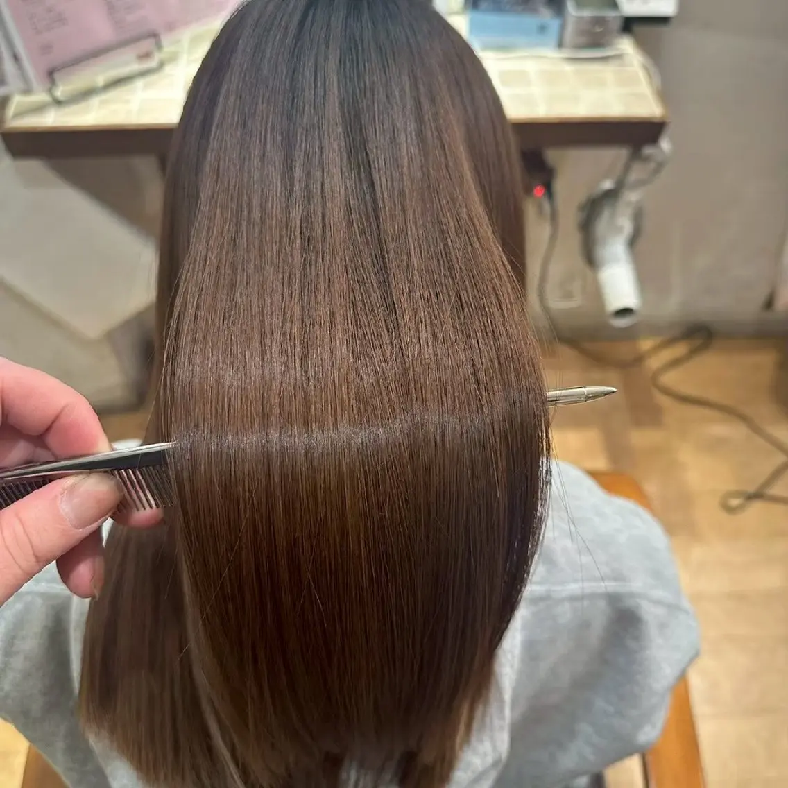 ロング カラー 縮毛矯正/ワンカラー モデル募集🫧羽夏のヘアスタイル