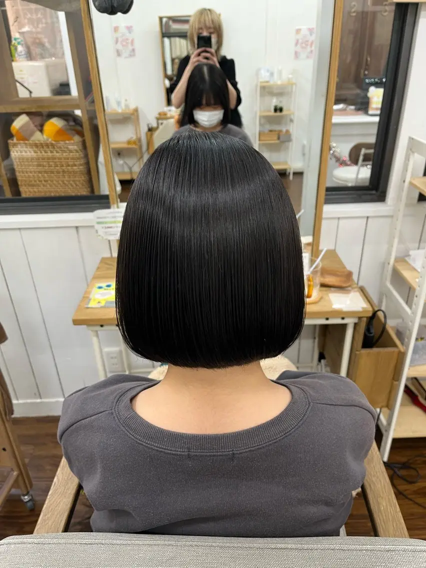 ミディアム パーマ 髪質改善 縮毛矯正 カット 縮毛矯正 YUIMARL 倉敷店🌸SAEのヘアスタイル