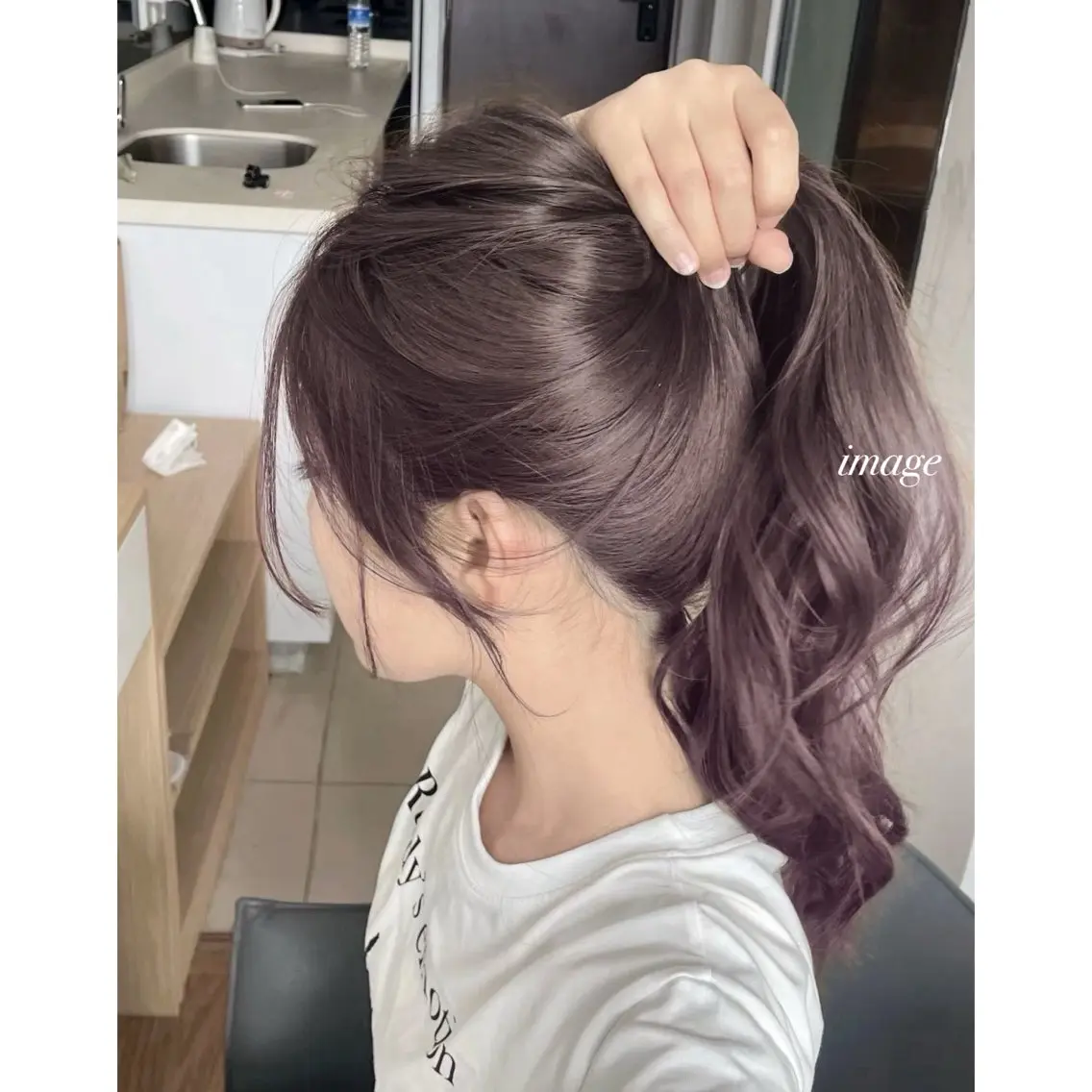 ロング カラー ヘアアレンジ Kurumi🩶銀座 ピンクラベンダー🎀のヘアスタイル