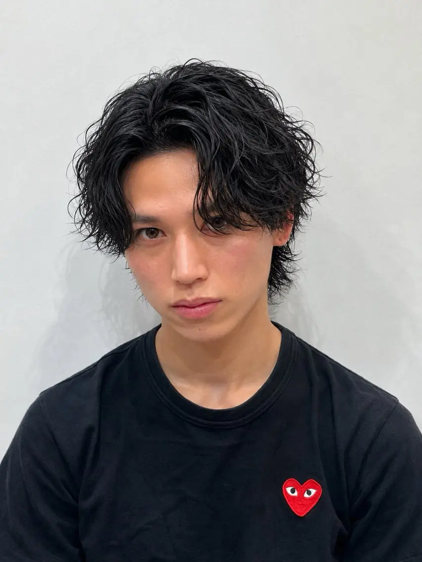 ミディアム ミディアムパーマ カット パーマ メンズ特化パーマ &カラー🔥小倉大和のヘアスタイル