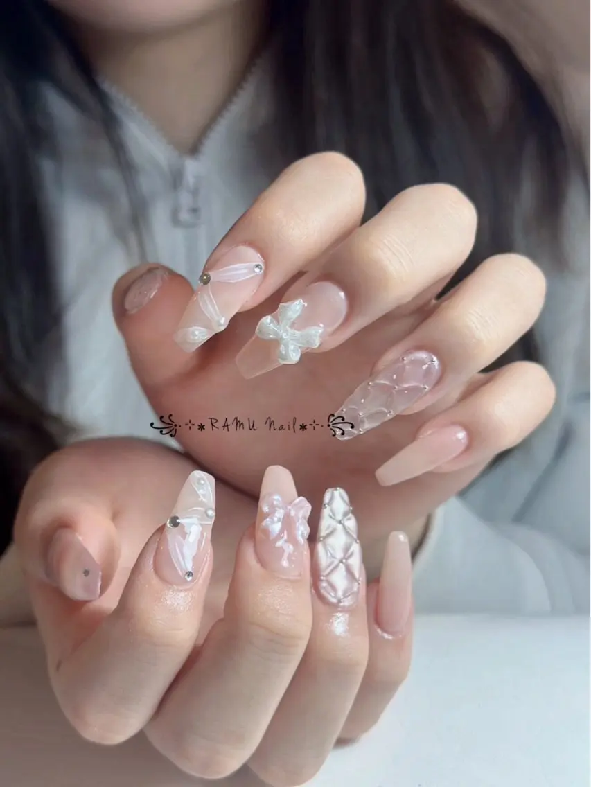 ネイル キラキラネイル マグネットネイル ミラーネイル ピンク 夏ネイル ハンドネイル RAMU Nail 恵比寿店のネイルデザイン