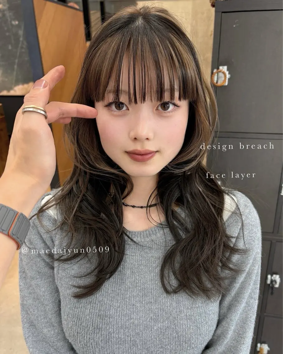 ミディアム デザインカット ユナイテッド ビューティー西金沢のヘアスタイル