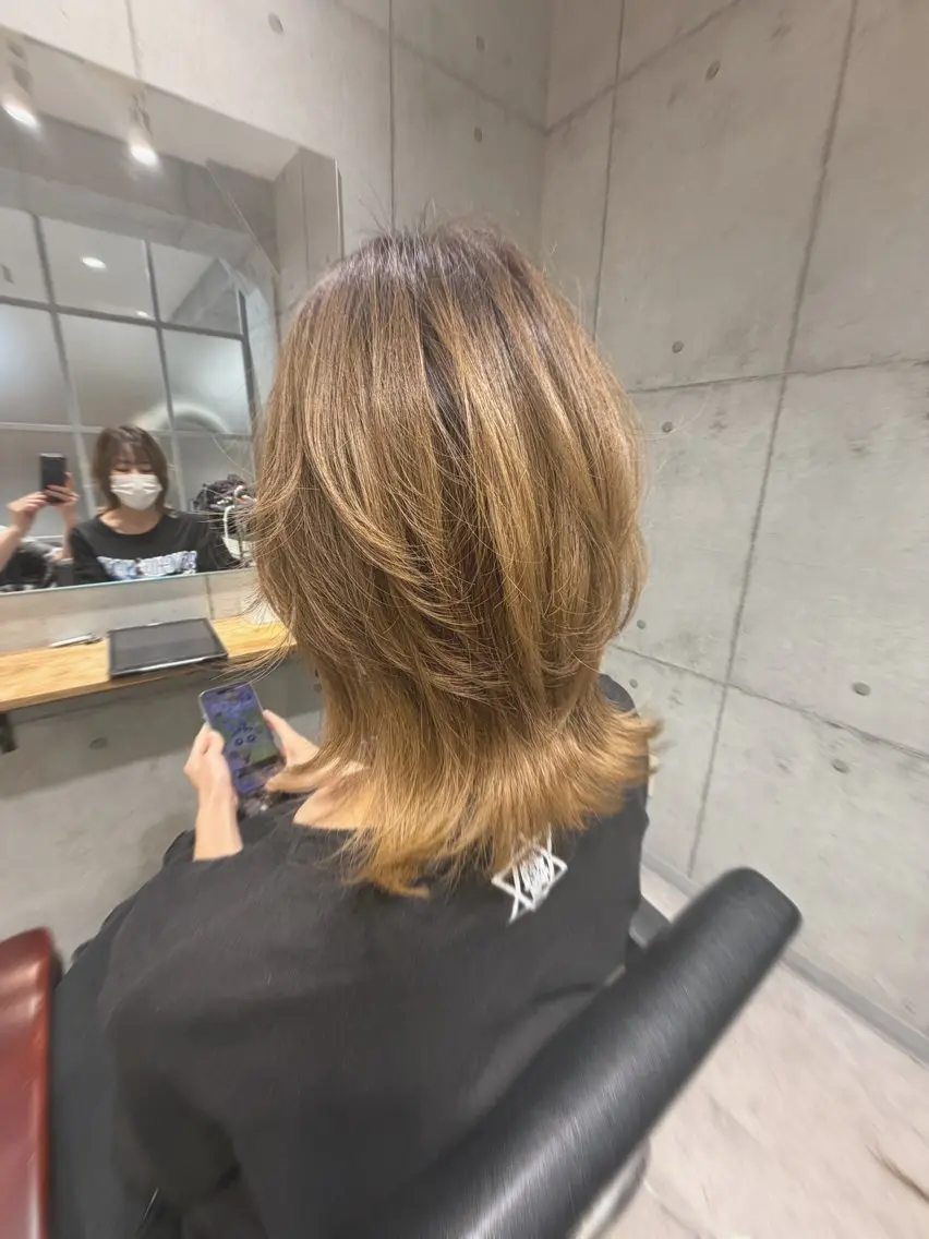 ミディアム カラー カット ヘアカラー トリートメント 🌈艶髪人気№１🌈 newi池袋店⭐江口のヘアスタイル