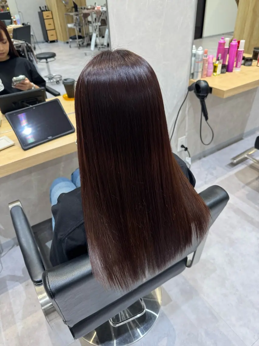 ロング ヘアカラー 縮毛矯正 トリートメント 髪質改善/縮毛矯正 /メンズパーマ川田のヘアスタイル