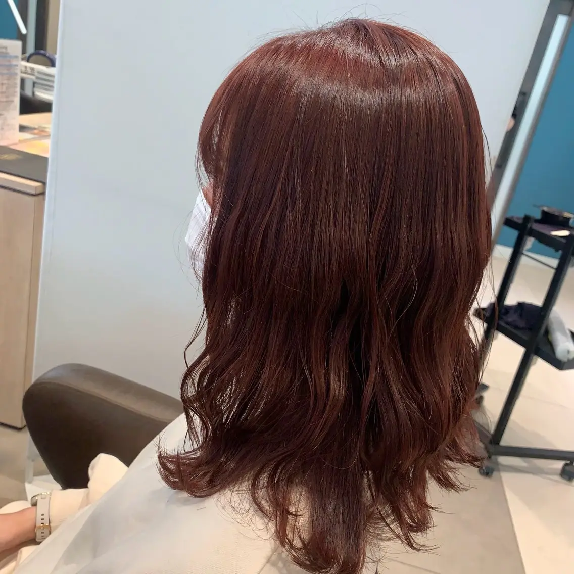 ミディアム カラー ブラウンカラー ピンクカラー ピンクブラウン ’Flower’ AYAKAのヘアスタイル