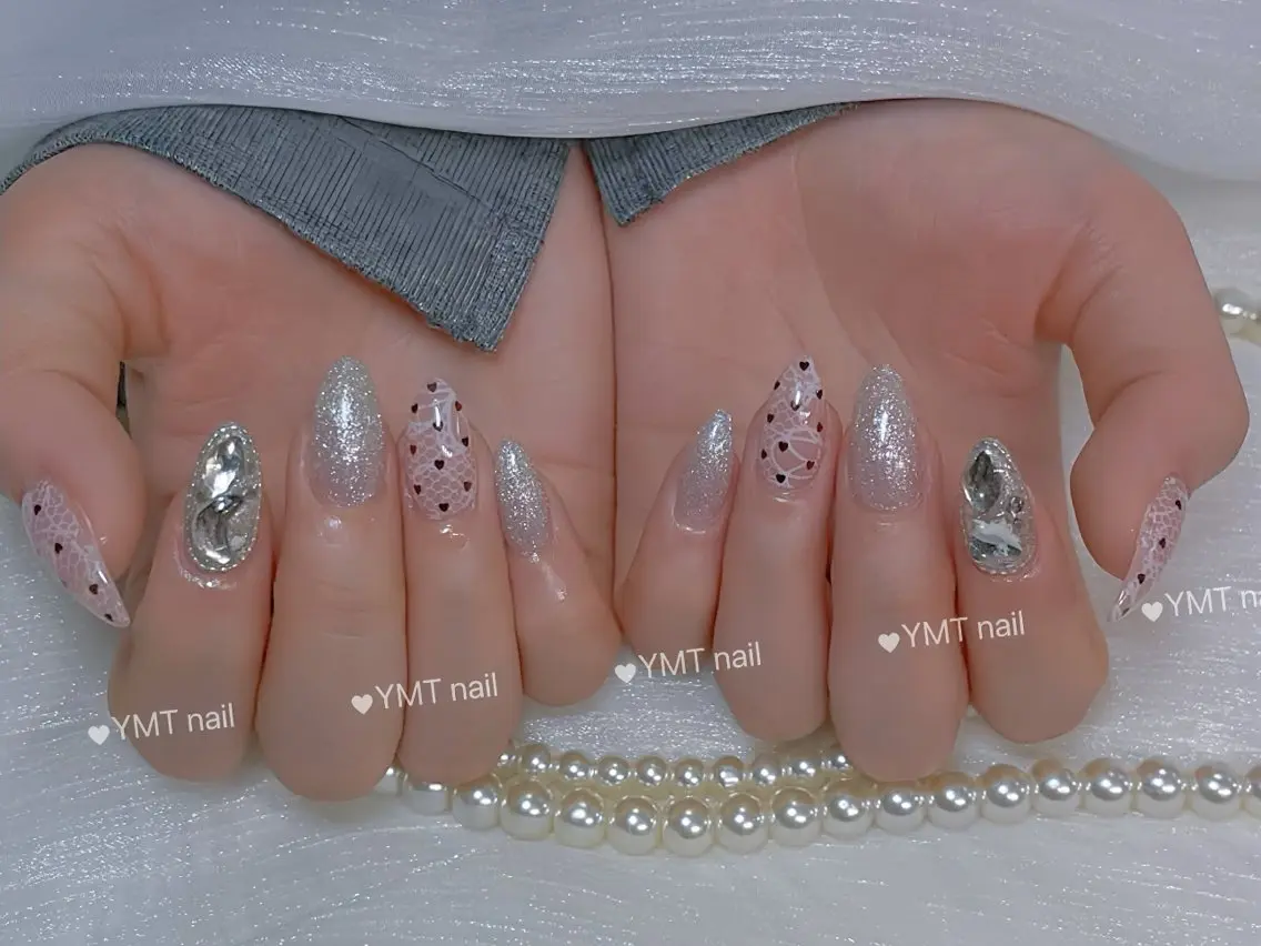 ネイル 長さ出し フットネイル ジェルネイル 韓国ネイル マグネットネイル ハンドネイル YMT． NailStudioのネイルデザイン