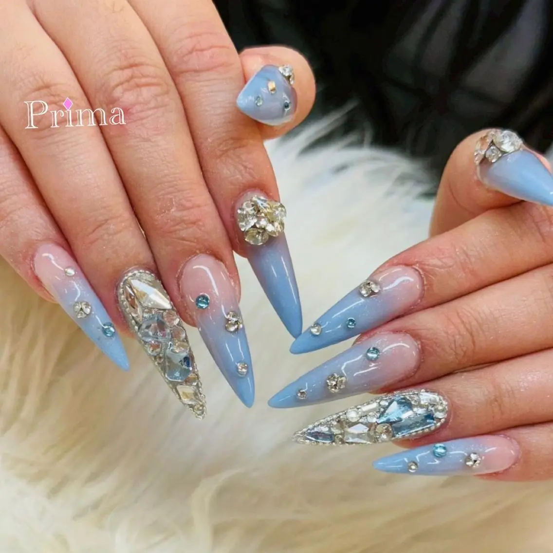 ネイル グラデーション ロングネイル スカルプネイル Prima💎 スカルプ💎アートのネイルデザイン