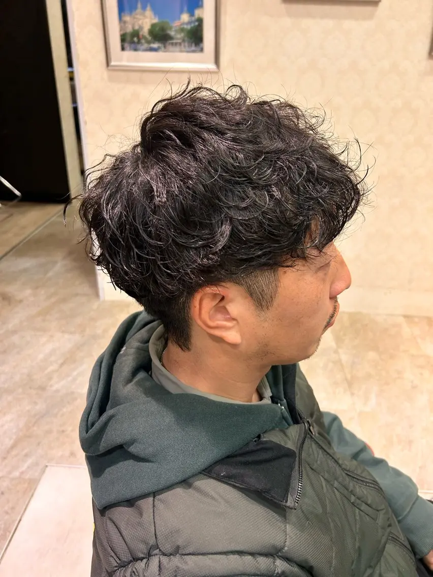 ショート パーマ メンズ マッシュ メンズパーマ カット パーマ 🍁メンズ特化美容師 /関根玲空🍁のヘアスタイル