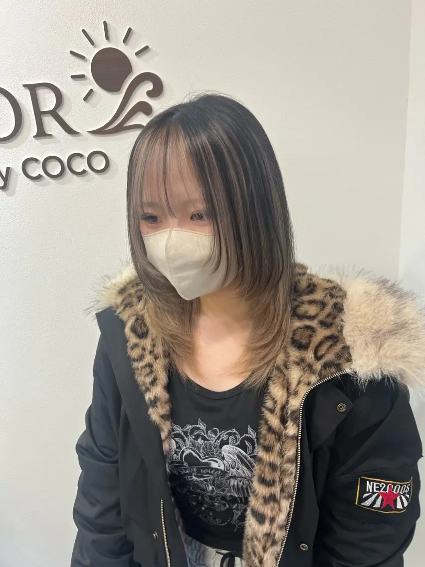 ミディアム カラー 松本 菜那のヘアスタイル
