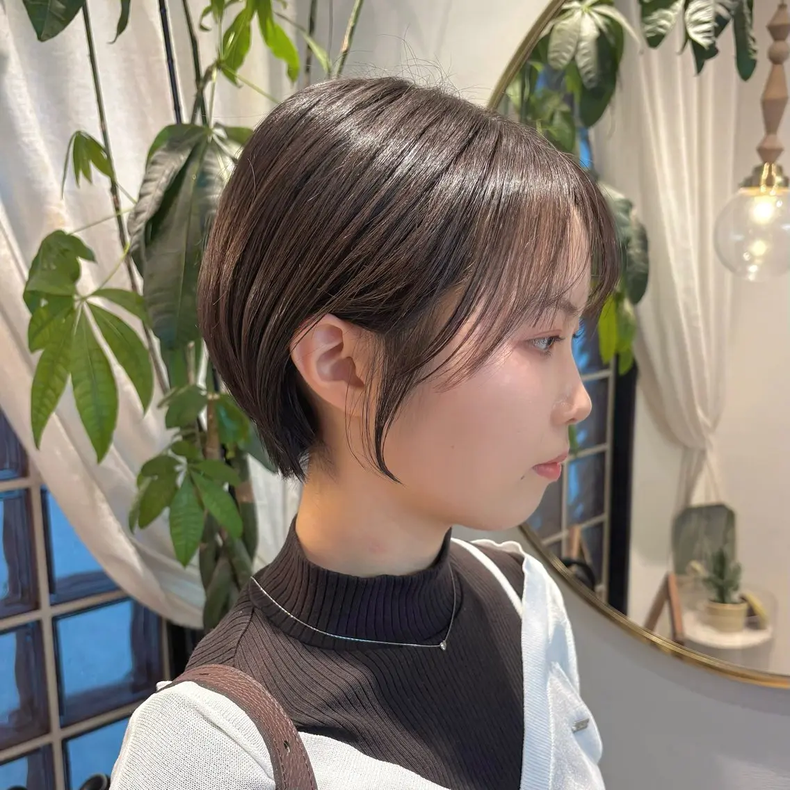ショート カット トリートメント オリーブベージュ/ボ ブショートたまき🧡のヘアスタイル