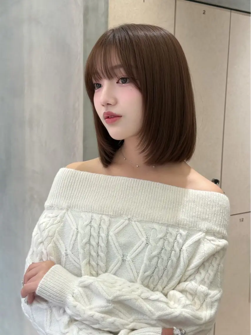 ミディアム 🛑柔らか透明感 カラー🛑大谷のヘアスタイル