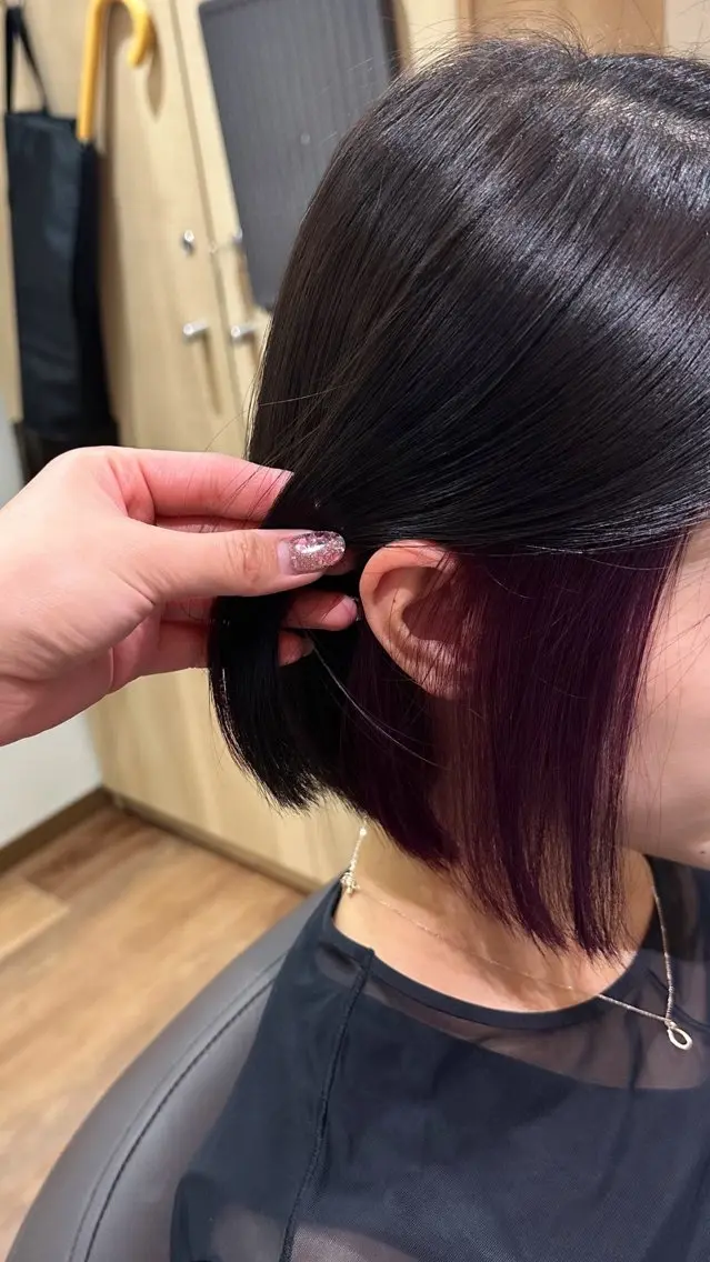 ショート カラー パープルカラー 個室サロン🕊️ 飯塚優希のヘアスタイル