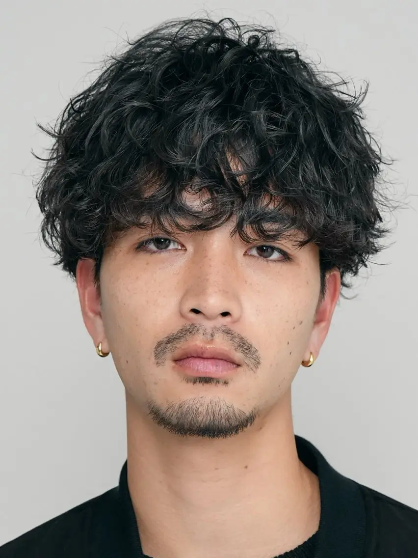 パーマ メンズ マッシュパーマ fifth岡村優作のヘアスタイル