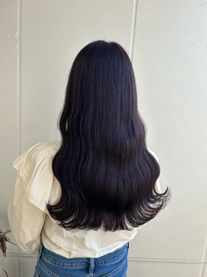 ロング カラー ヘアアレンジ ディープラベンダー ラベンダーカラー 《暖色/韓国hair 》🇰🇷桑原ユキネのヘアスタイル