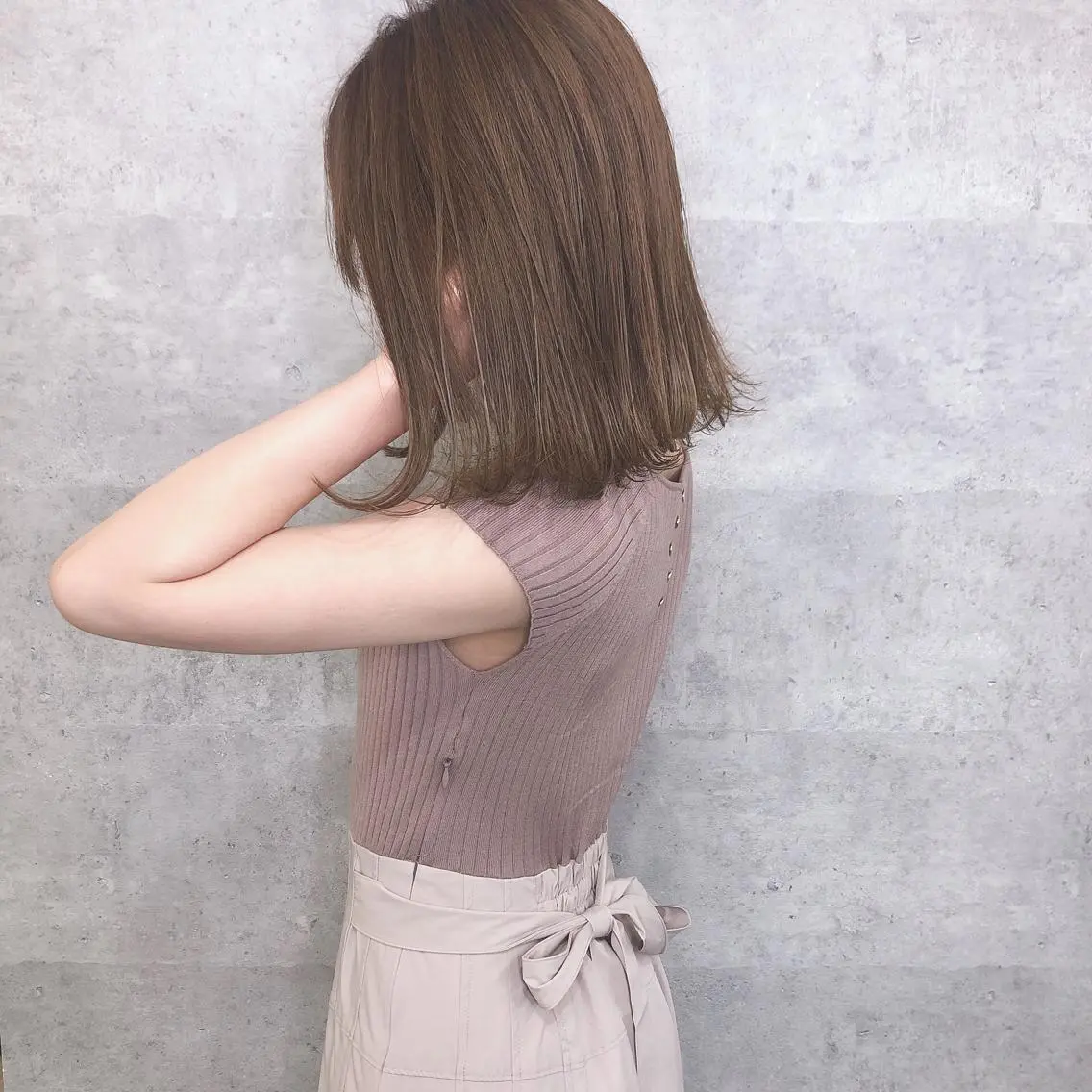 セミロング カラー 髪質改善 中川　翔のヘアスタイル