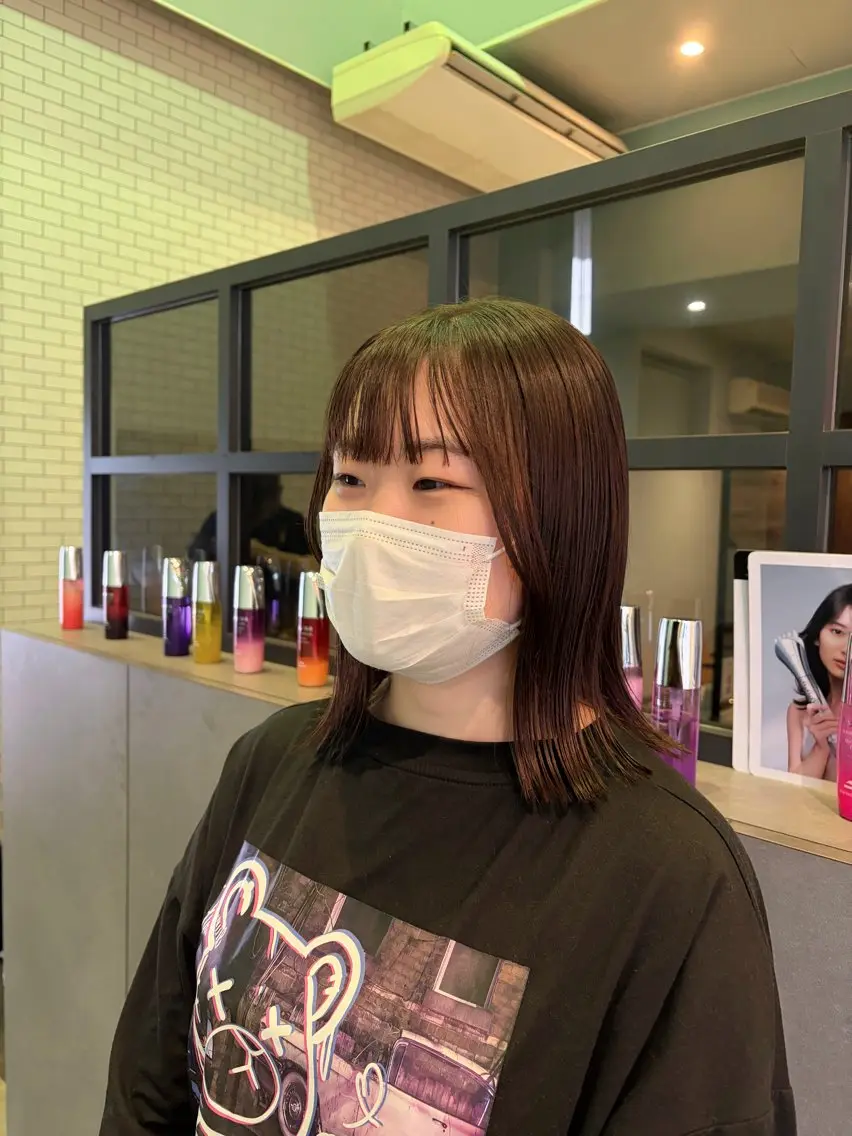 ミディアム ボブ レイヤーカット 外ハネヘア カット 🫧古田 穂香🫧パーマモデルのヘアスタイル