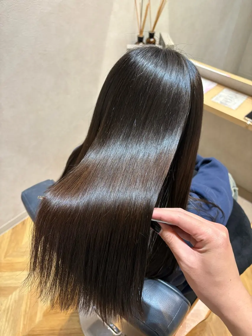 ミディアム パーマ カット 縮毛矯正 💜N°大分💜 三浦のヘアスタイル