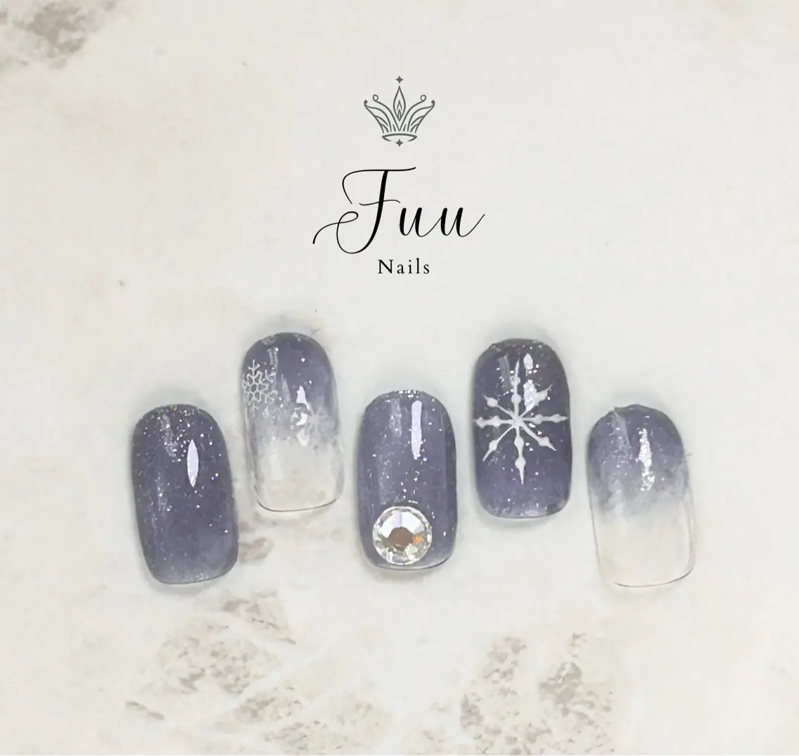 ネイル ワンカラーネイル シンプルネイル 冬ネイル 犬のいるネイルサロン Fuu nailsのネイルデザイン