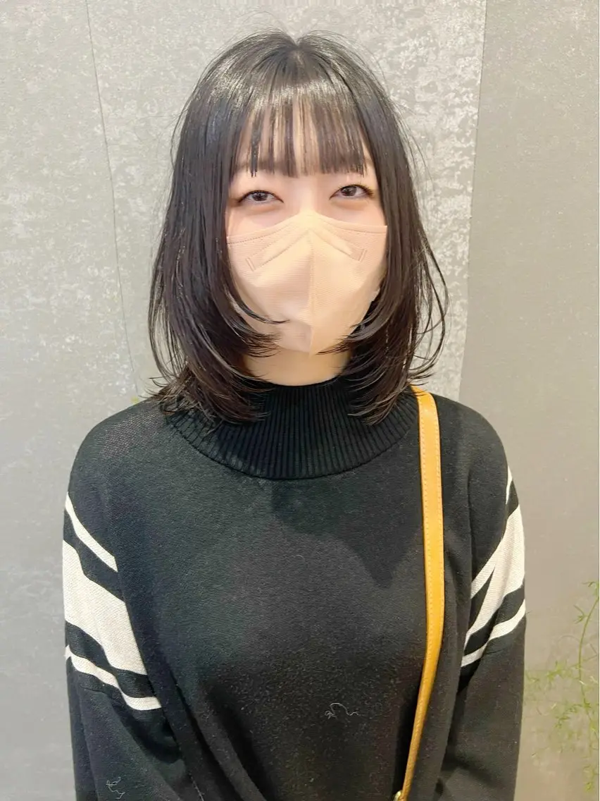 ミディアム レイヤーカット ウルフカット ウルフレイヤー 渡邊 恭汰のヘアスタイル