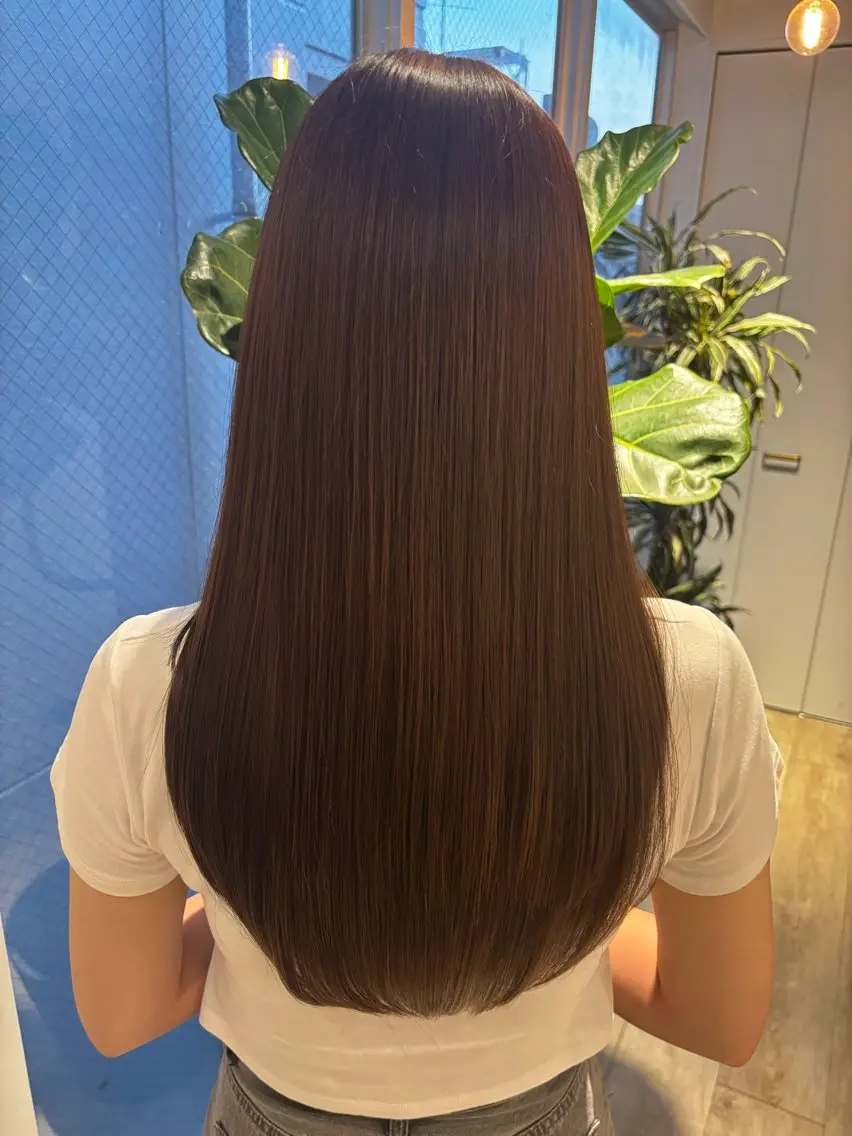 ロング チョコレートブラウン 髪質改善 レイヤー/メンズ 湘南台/高倉航汰のヘアスタイル