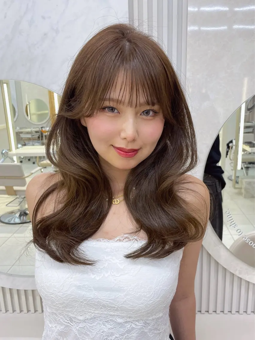 セミロング カット 顔周り/レイヤー /前髪/TAKUのヘアスタイル