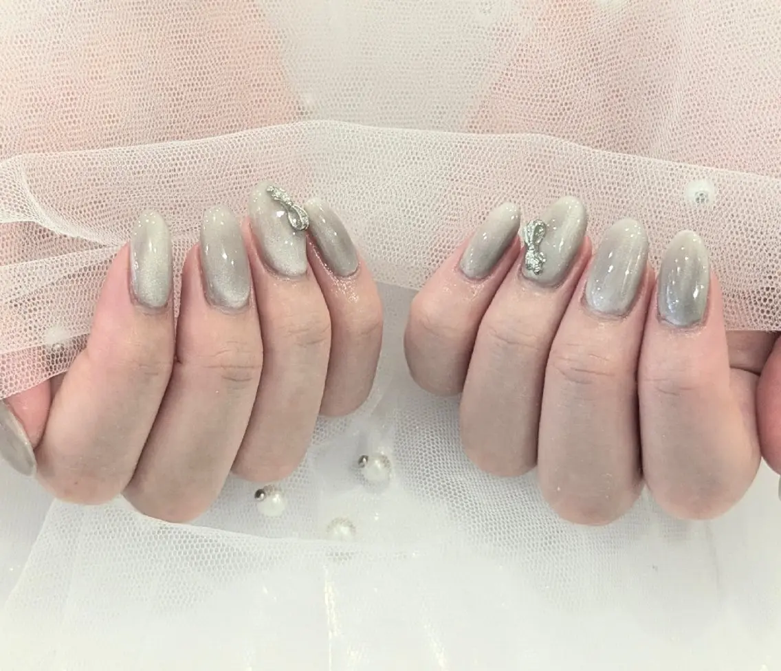 ネイル リボン ハンドネイル Lily nail 船橋 yuki🍒のネイルデザイン