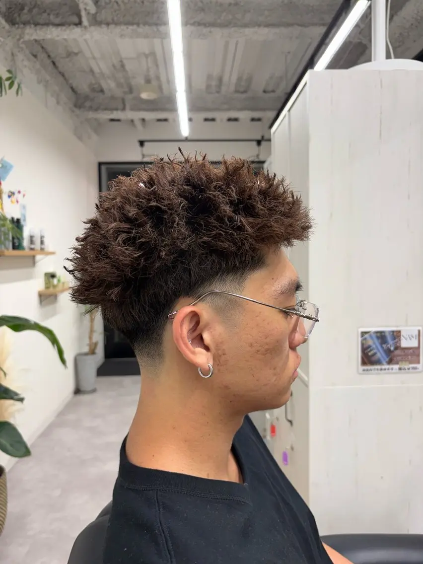 ショート パーマ メンズ メンズパーマ カット パーマ 深澤 知樹のヘアスタイル