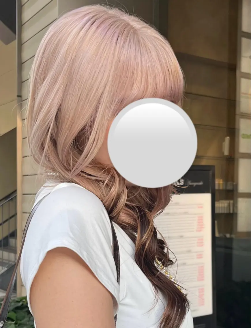 ロング カラー デザインカラー ルナ|縮毛矯正 ×レイヤーカット🥝のヘアスタイル
