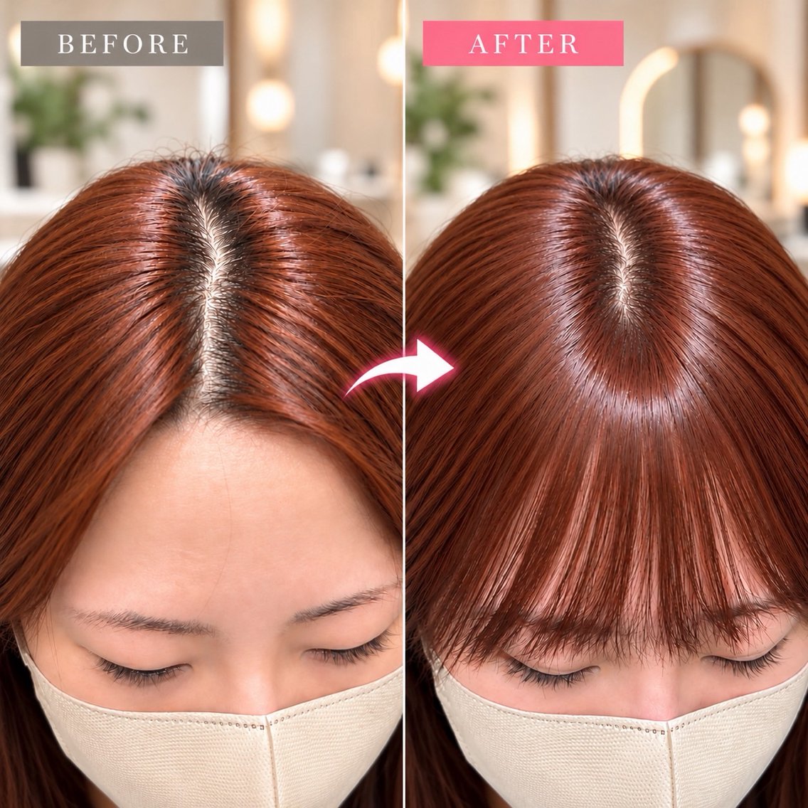 【朝の前髪セットが劇的にラク♪】生えぐせ矯正クロスパーマ＋カット＋カラーの写真