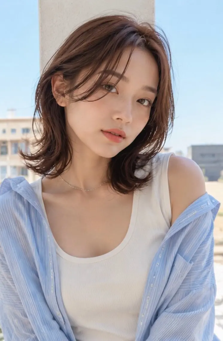 ミディアム カット ヘアカラー トリートメント Garden 浅草蔵前のヘアスタイル