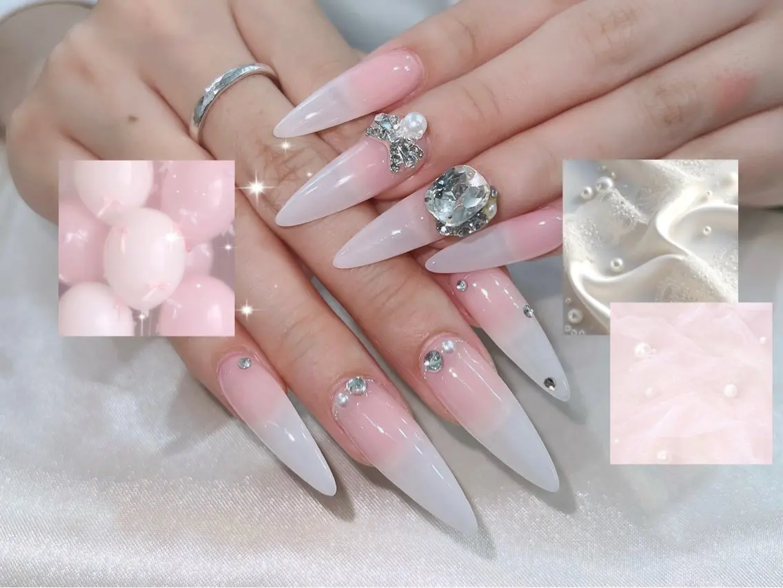 ネイル オーロラネイル ボルドー ブラウン 氷ネイル・うるうるネイル キラキラネイル ハンドネイル Sora  Nail 長さ出し専門店のネイルデザイン